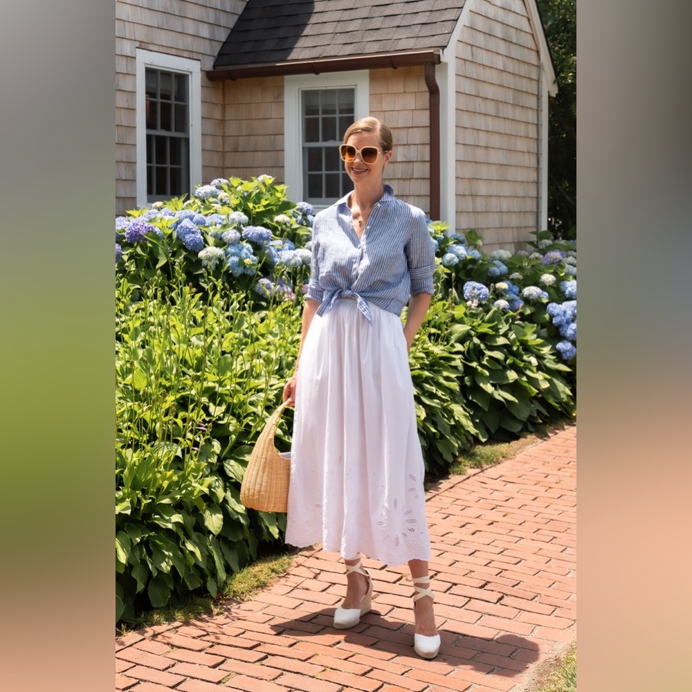J. McLaughlin Riverdale Maxi Skirt in White Size Medium
